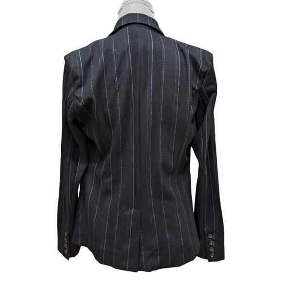 LIKE NEW Heartloom Women's Black Pinstripe Double Breasted Blazer Size M - Picture 5 of 12